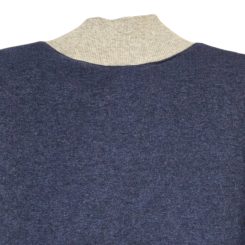 adidas Trefoil Color-block Sweatshirt Gray/Navy/White Crop Mock Neck – Size XL - Picture 7 of 11